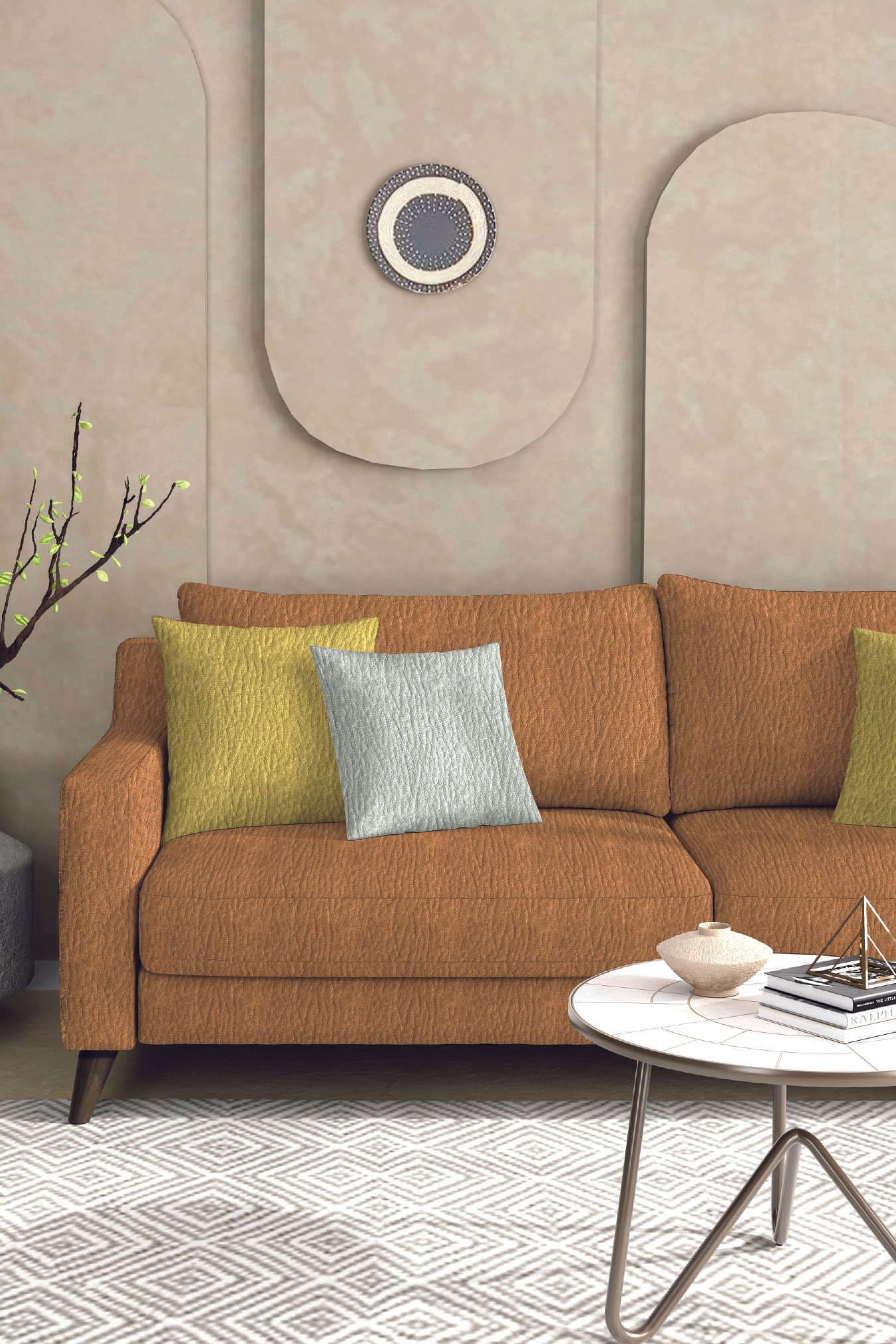 Melton styled sofa room used on the final spec page